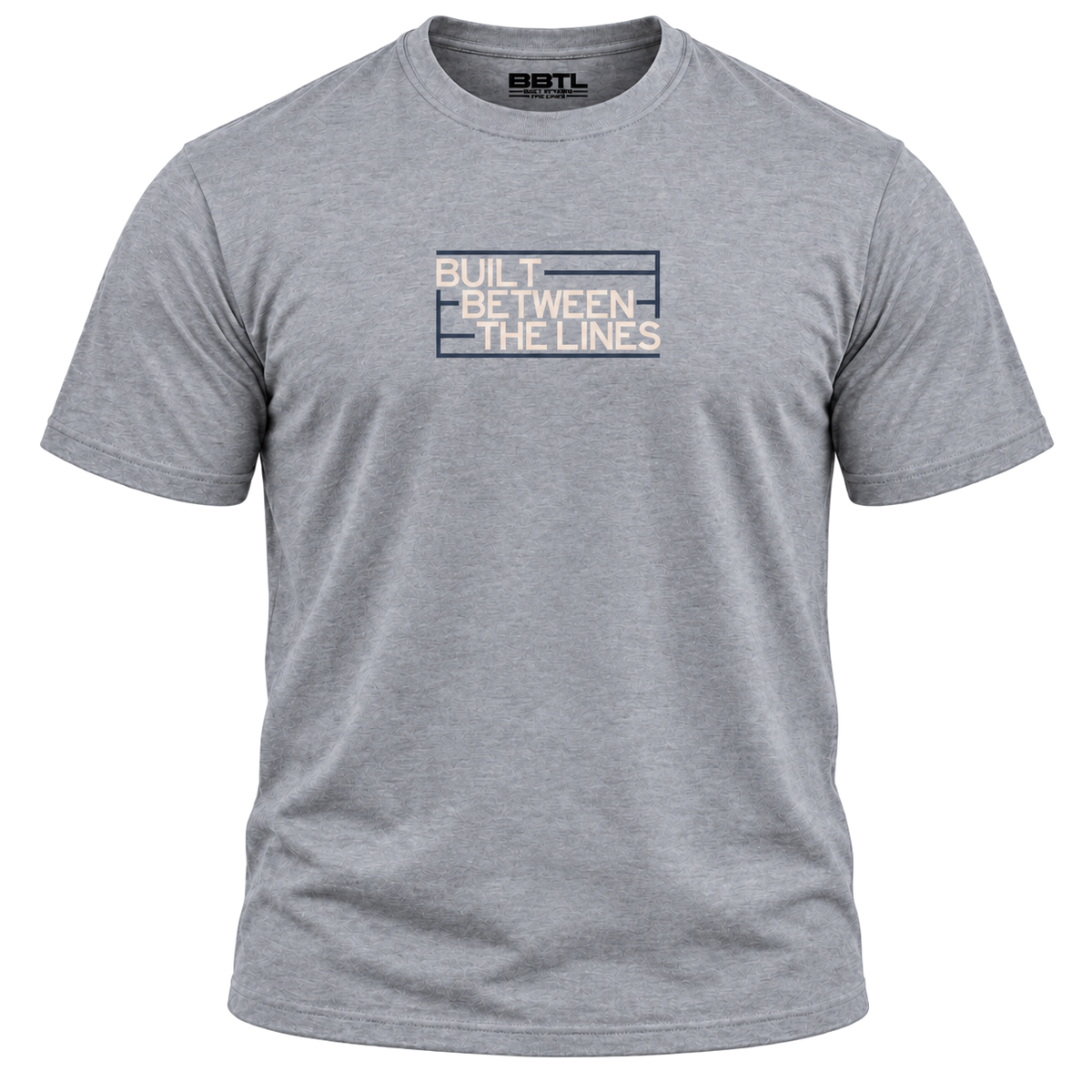 BBTL Flagship heather grey tee — front ghost mannequin