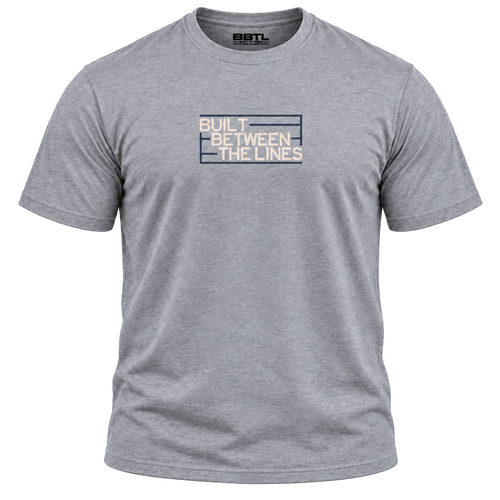BBTL Flagship heather grey tee — front ghost mannequin