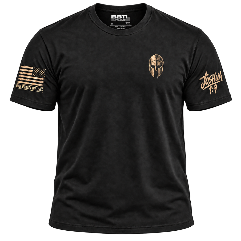 Black Rak Chazak athletic tee, front with BBTL neck label