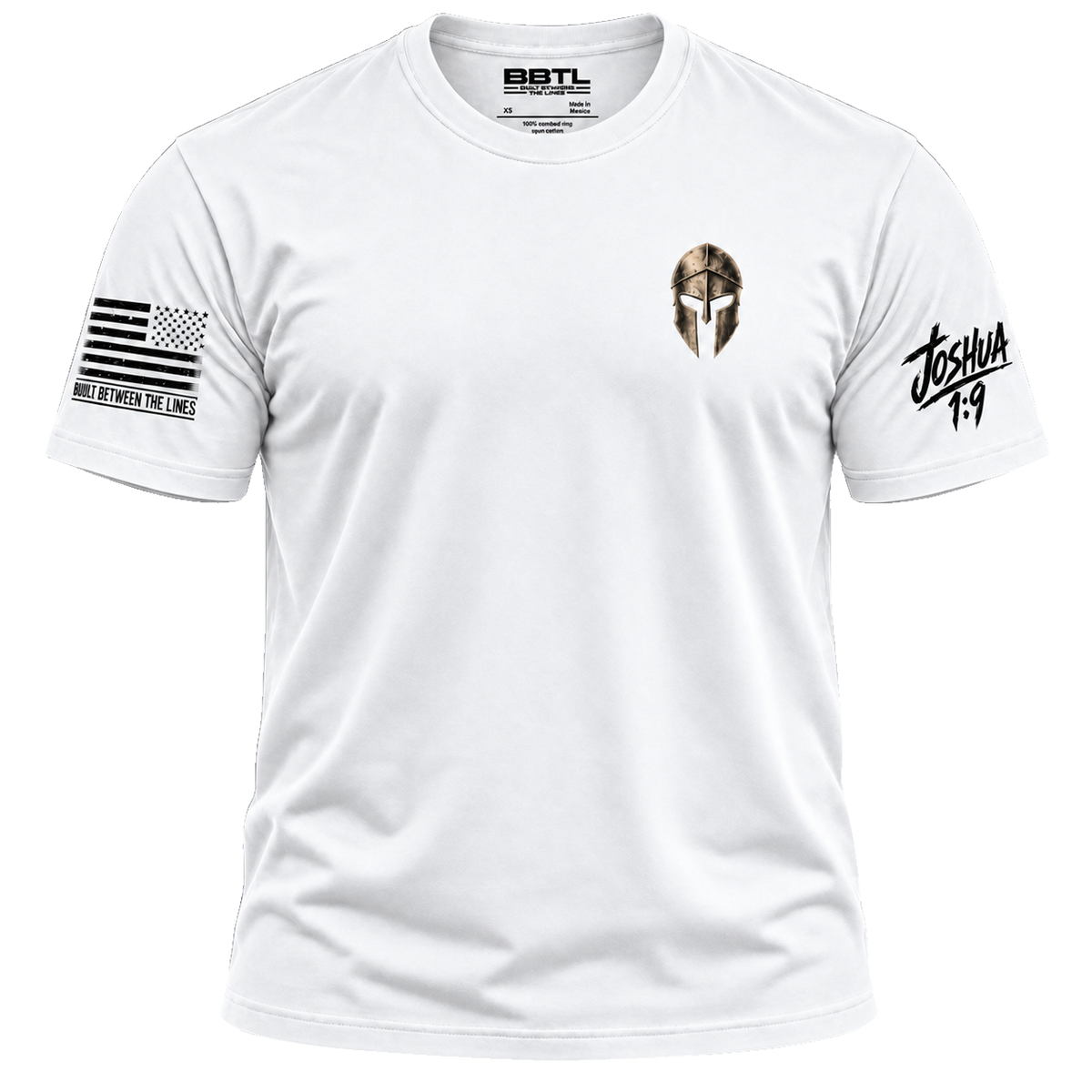 White Rak Chazak athletic tee, front view