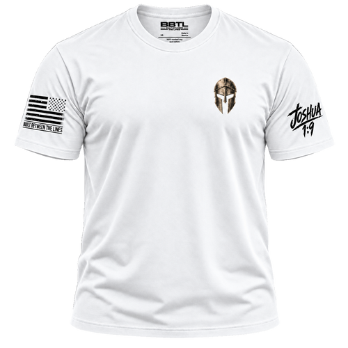 White Rak Chazak athletic tee, front view